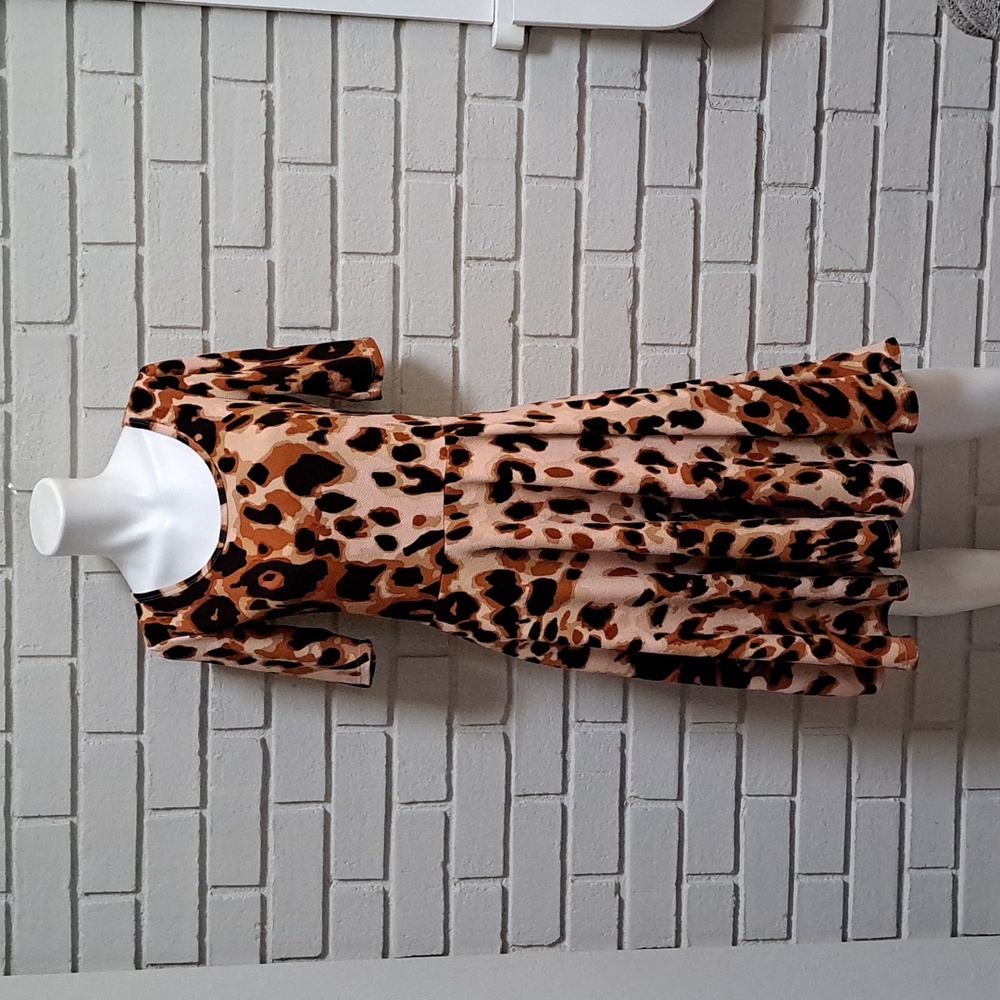 LuLa Roe Animal Print Fit N Flare Midi Dress. Size Medium NWOT